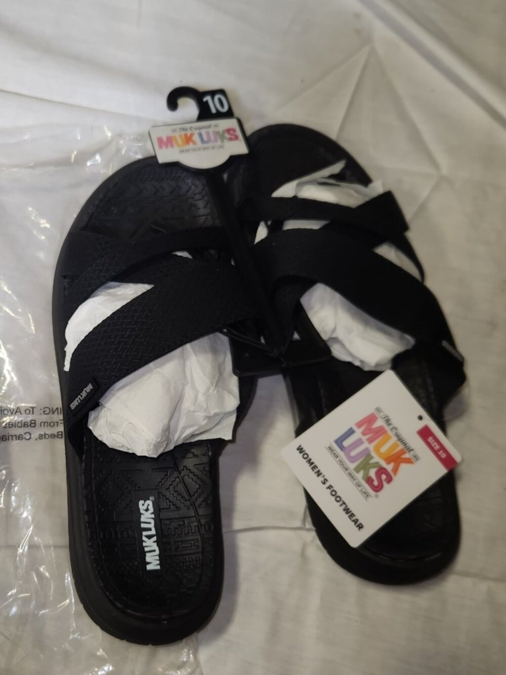 Muk Luks Classy Cross Over Sandals Black
